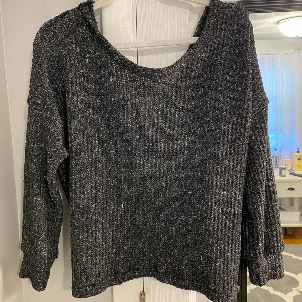 Bobbles and lace sweater